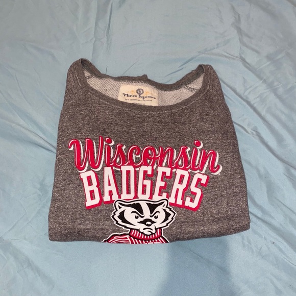 VINTAGE Grey Size M Wisconsin crewneck - Picture 3 of 3